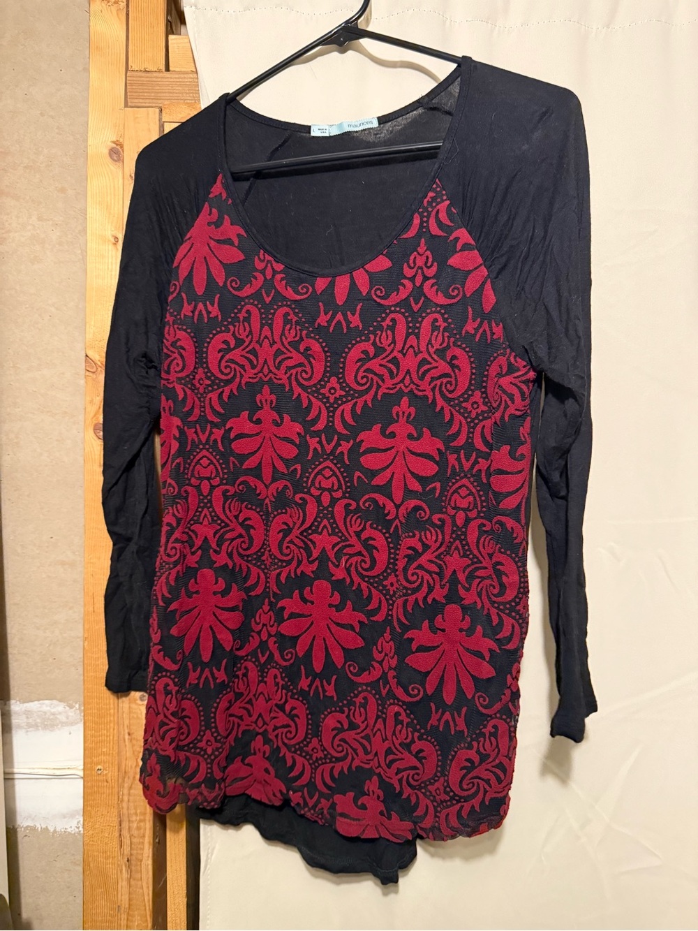 Maurices Black Long Sleeve Scoop Neck Top